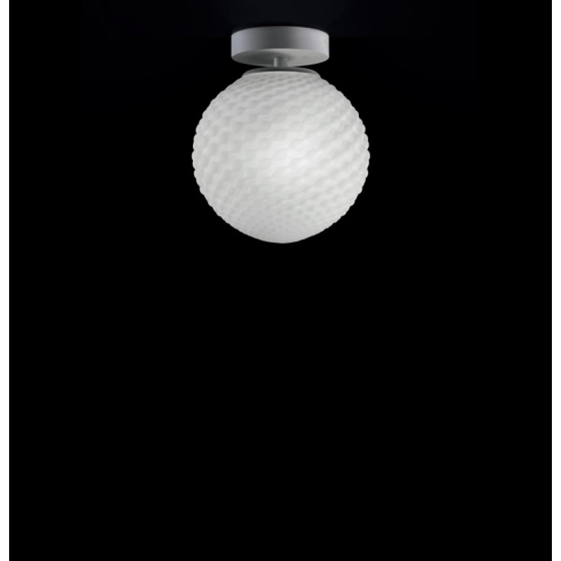 Domino Glass Semi Flush Mount, Amber