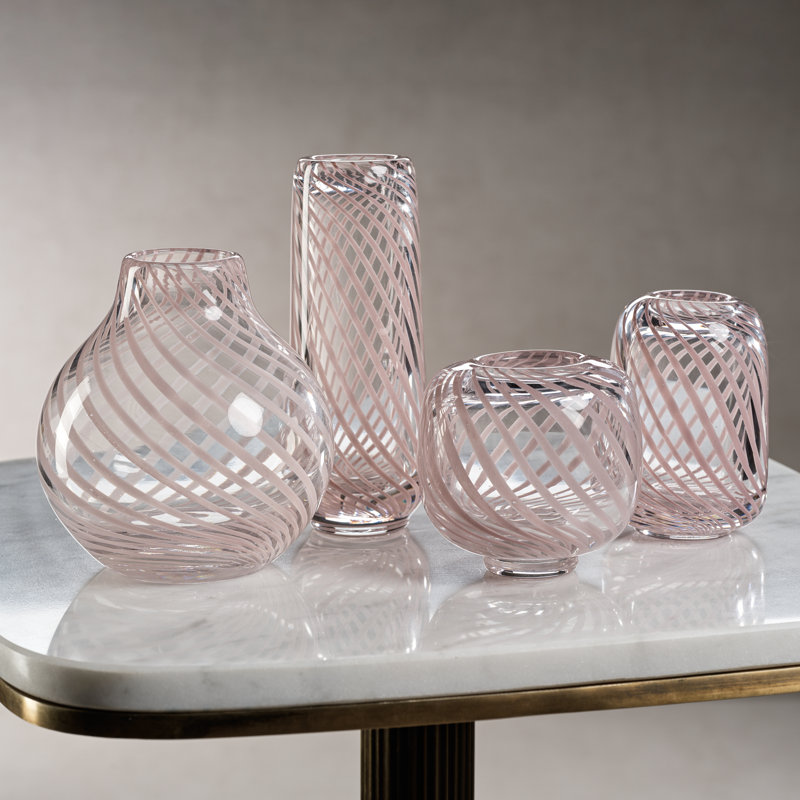 Vase de table en verre Jovahni, Rose / transparent