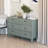 Domhnall Modern 6 Drawer Double Dresser With Grid Carved Pine Front