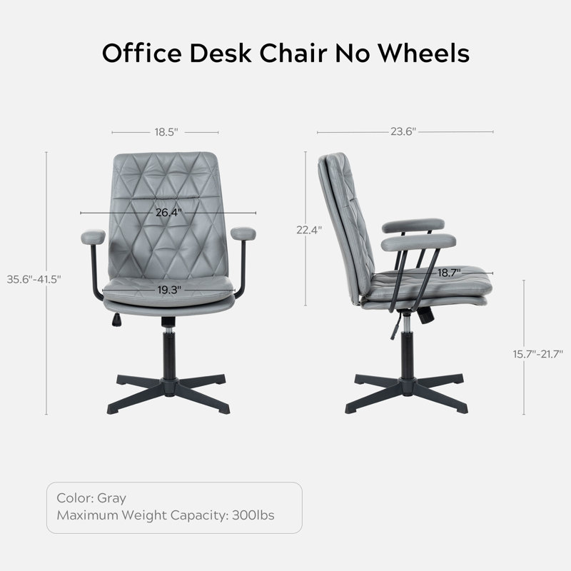 Fauteuil de direction en cuir avec accoudoirs, Gris