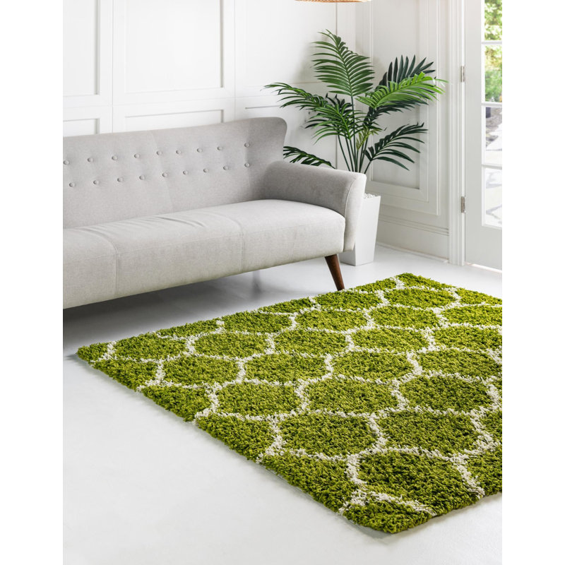 Tapis à poils longs rouge Barrel Studio® Ruby, Carré 6 pi
