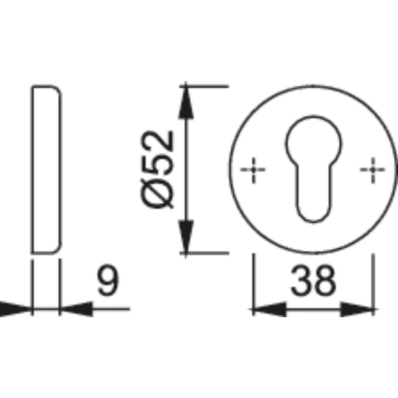 Amarren Brescia Euro Profile Escutcheon (Pair), Silver