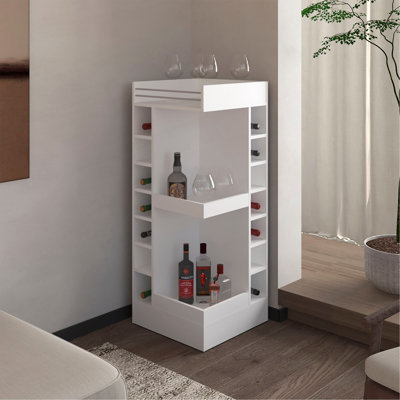 Bar Lamer avec support à vin et tablette ouverte Lamer