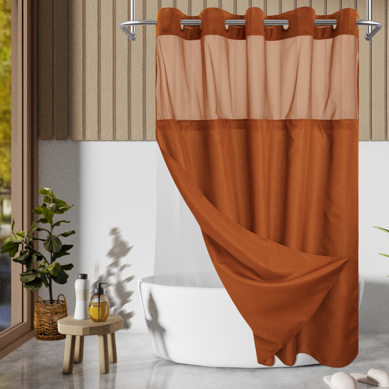 Ensemble de rideau de douche Bartek, H 74 po x l 71 po, Terracotta