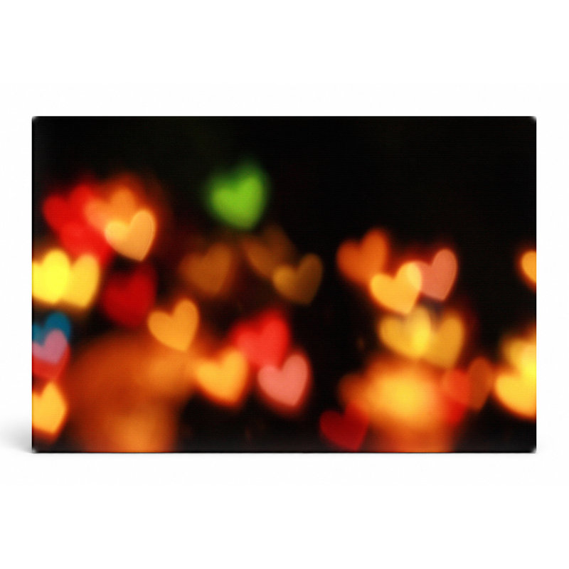 Heart Bokeh Lights - Art mural sur toile paysage, L 18 po x H 12 po