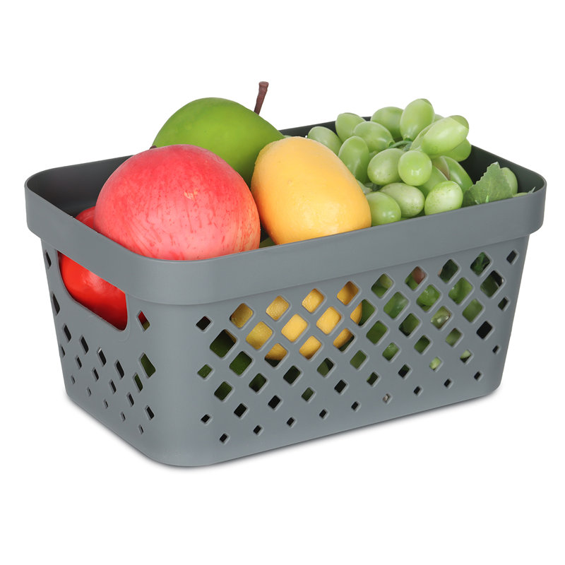 Ensemble de 6 paniers de rangement Glad Diamond, Gris, 4 pte