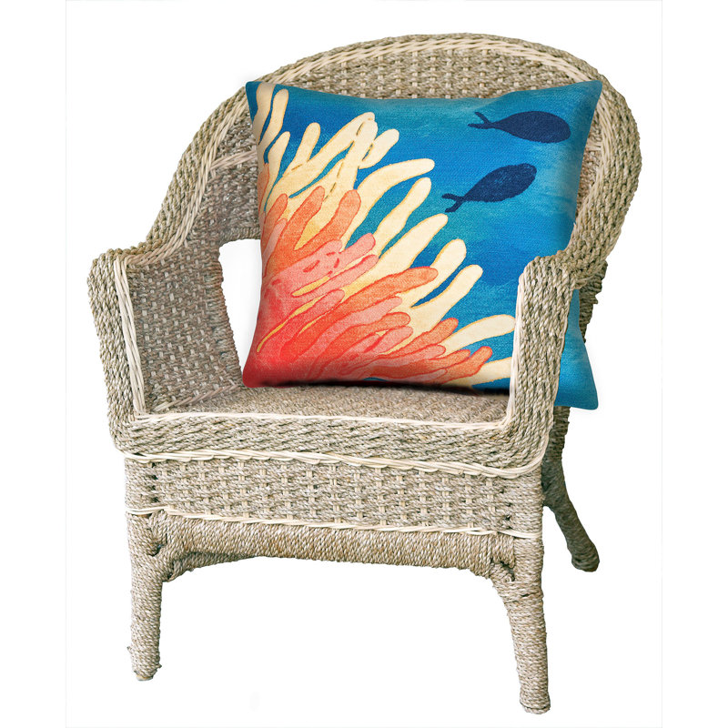 Visions III Reef & Fish Outdoor Square Pillow Cover & Insert