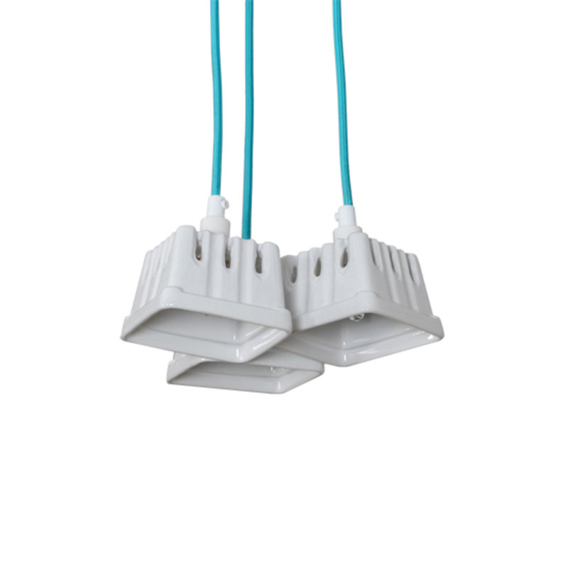 3 - Light Pendant, Turquoise/White