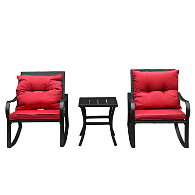 2 - Person Outdoor Patio Rocking Seating Group With Cushions