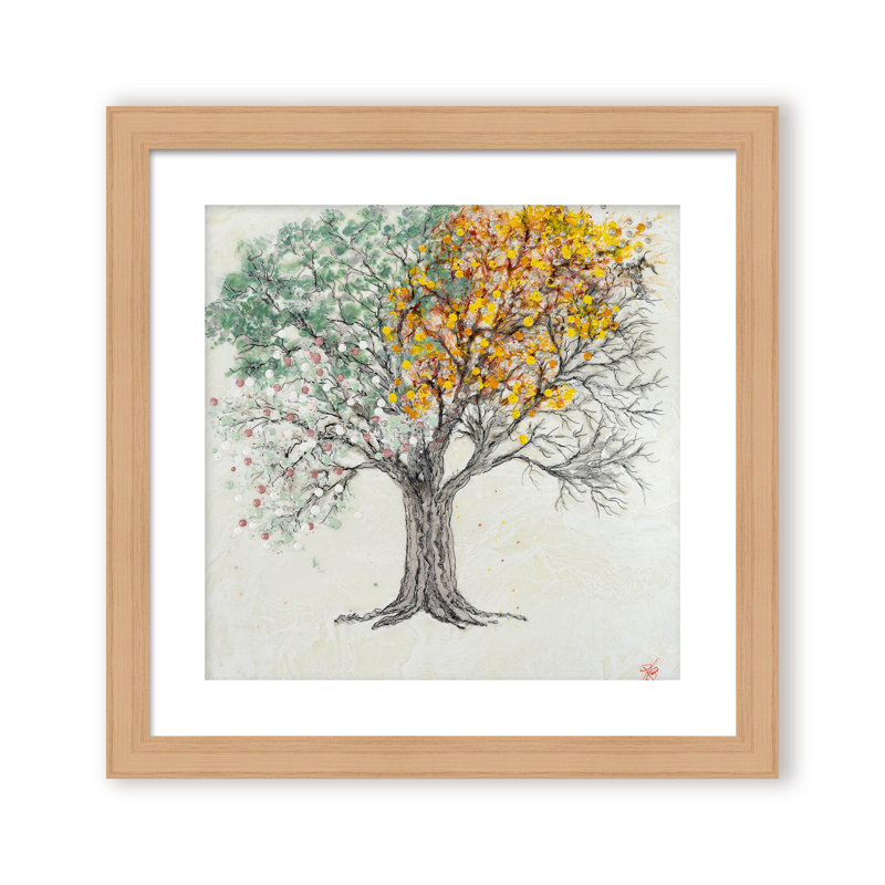 Nature Inspired "Changing Seasons" Canvas Wall Art By , 12" H x 12" W, Framed Canvas, Brown