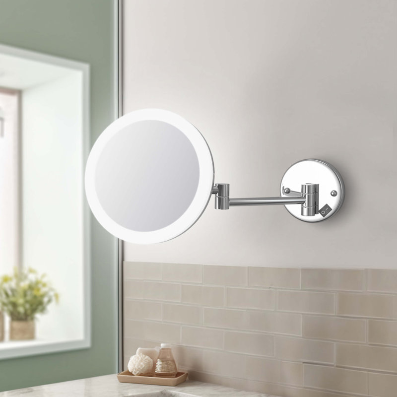 Miroir de maquillage circulaire grossissant 5x, Chrome chrome