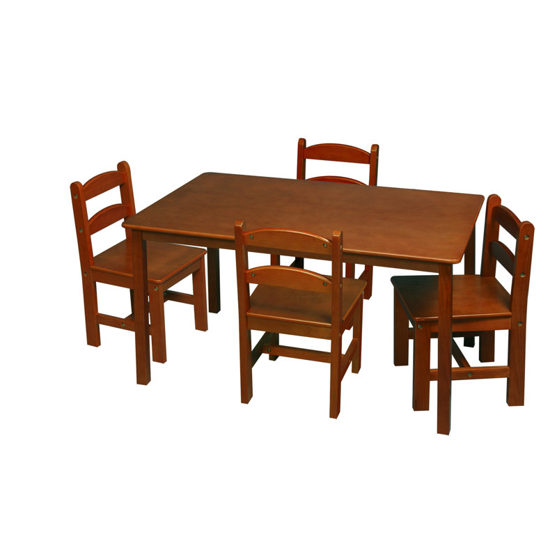 Briyon Kids 5 Piece Play Or Activity Table and Chair Set, Cherry