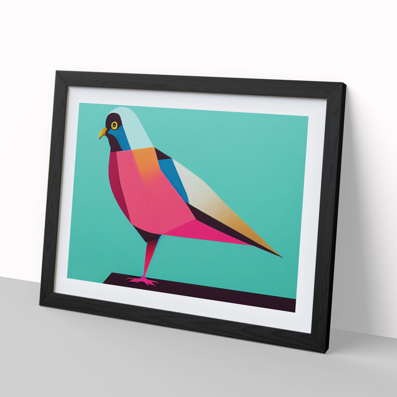 Abstract Pigeon Bird Vol.2 - Framed Print, Black, 46cm H x 64cm W x 2cm D