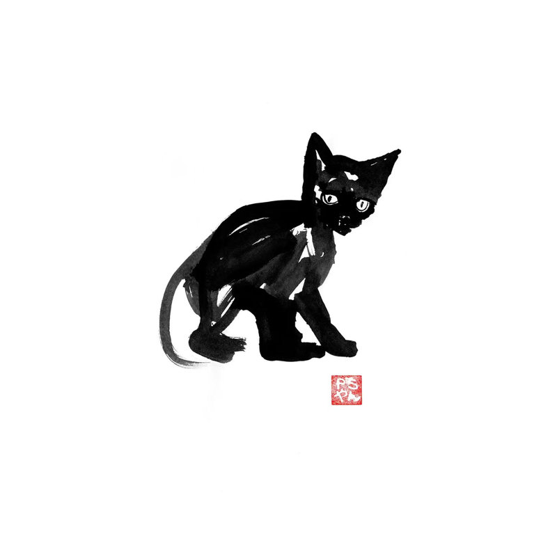 Neko by Péchane - Print on Canvas, Wrapped Canvas, 20.32 cm H x 30.48 cm W