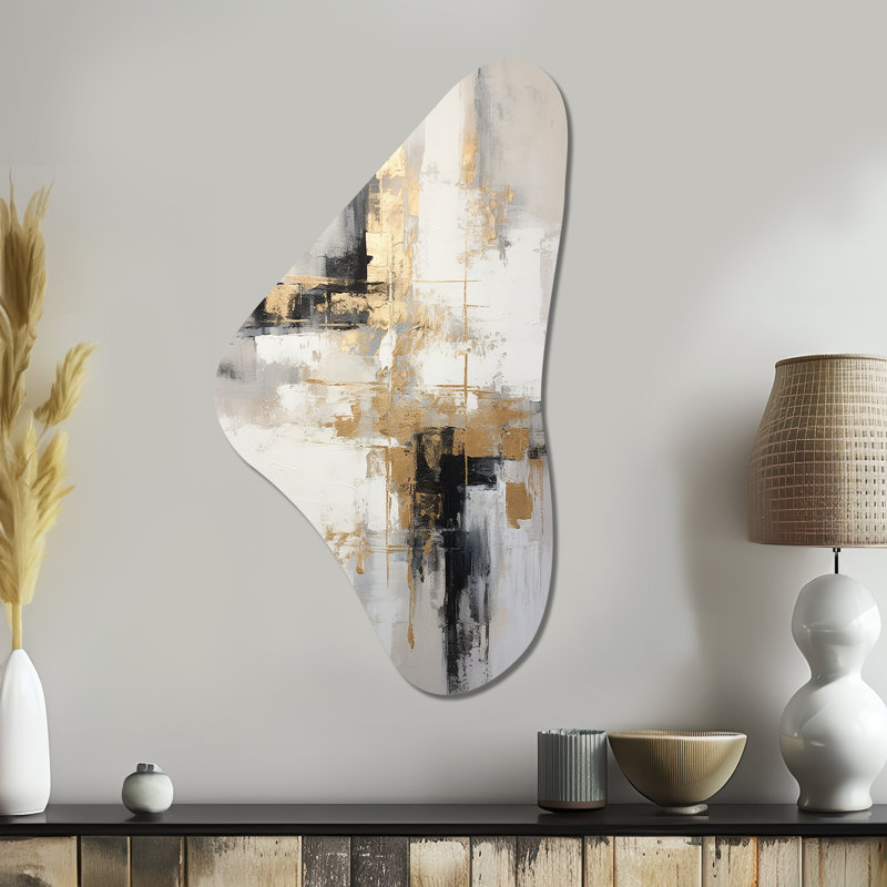 «Essential Bliss Minimalisme», peinture abstraite sur or, H 39 po x l 21 po