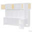 Lit escamotable avec bureau et armoires de rangement en rotin-131274445