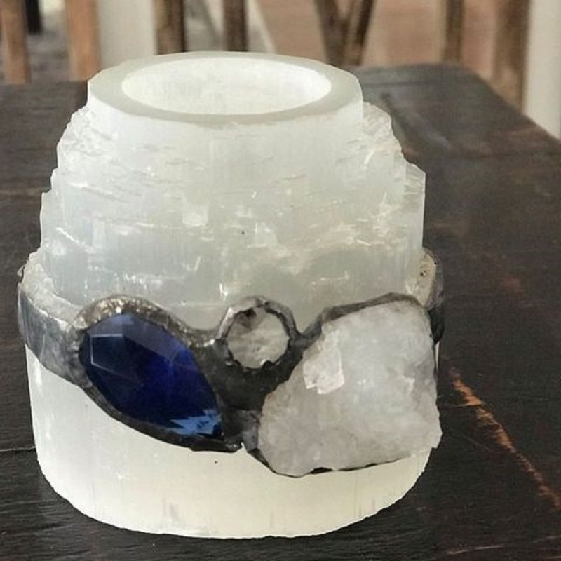 Selenite Tealight Candle Holder