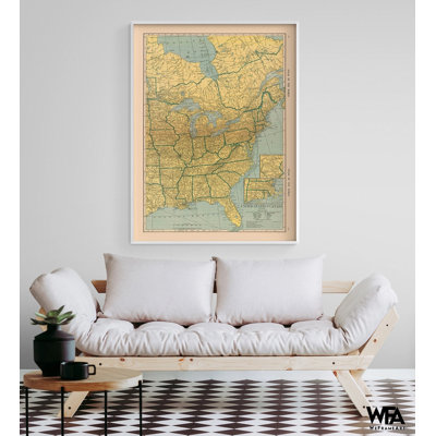 North America East États-Unis Canada, East Coast affiche impression carte, atlas nord-américain, art mural, chambre d'invité, reproduction d'art