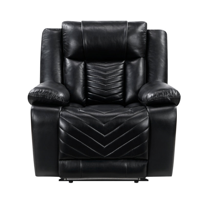 Huron Black Power Reclining Chair with LED and Charging Ports