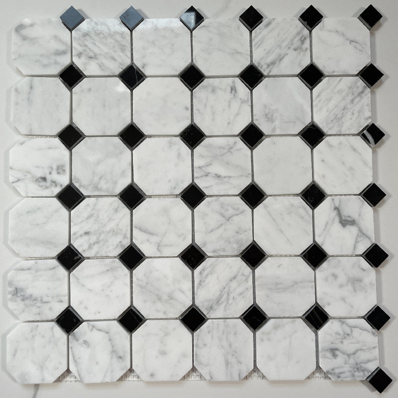 Carreau de mosaïque pour mur et plancher en marbre 12 po x 12 po