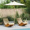 Market Parasol with Pulley Lift