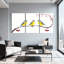 «Birds Three Birds On Snowy Branch With Berries», ensemble de 3 impressions sur toile-2011574710