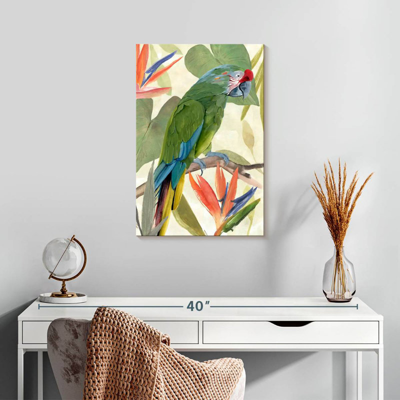 Composition de perroquet tropical Brampt I, H 24 po x l 16 po