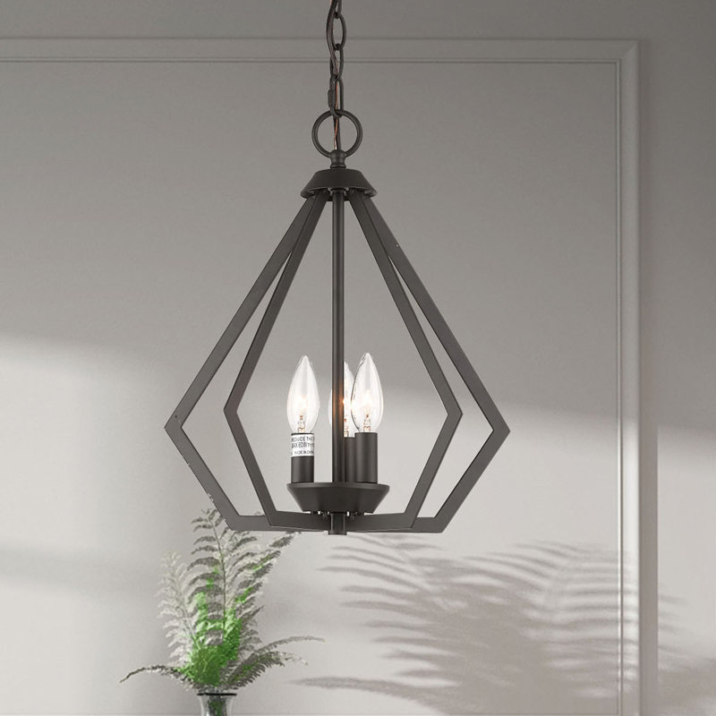 Lustre géométrique unique à 3 lumières Buckeys, Bronze