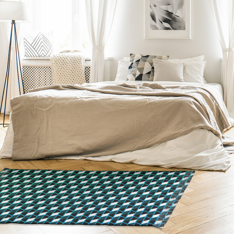 Tapis gris/noir à rayures géométriques dégradé Mcguigan, Non