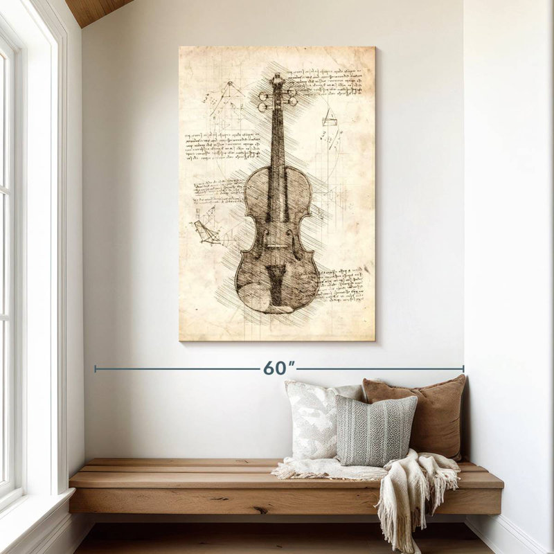 Abarca Old Violin Blueprint, H 48 po x l 32 po