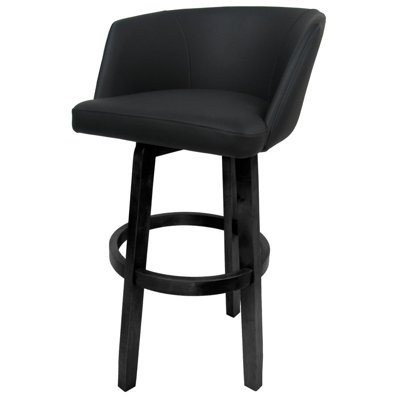 Tabouret pivotant Chetan, Tabouret de comptoir (siège d'une hauteur de 26 p, Noir