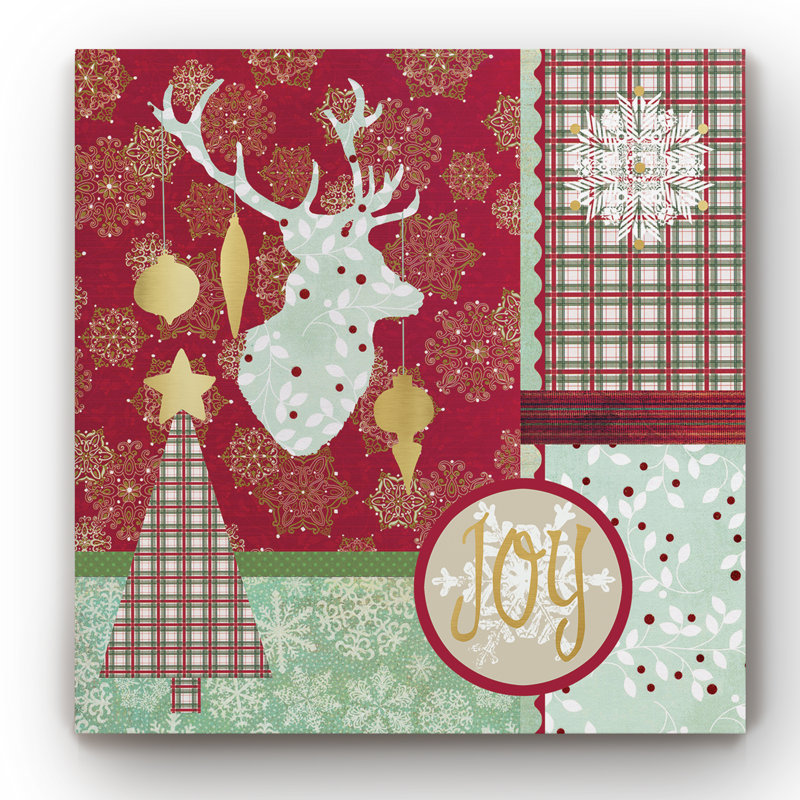 « christmas pattern », impression sur toile tendue sur toile enroulée, H 16 po x l 16 po x P 1 po