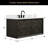 48" Floating Single Sink Solid Wood Dark Brown Oak Bath Vanity with Engineered Marble Top-881012266