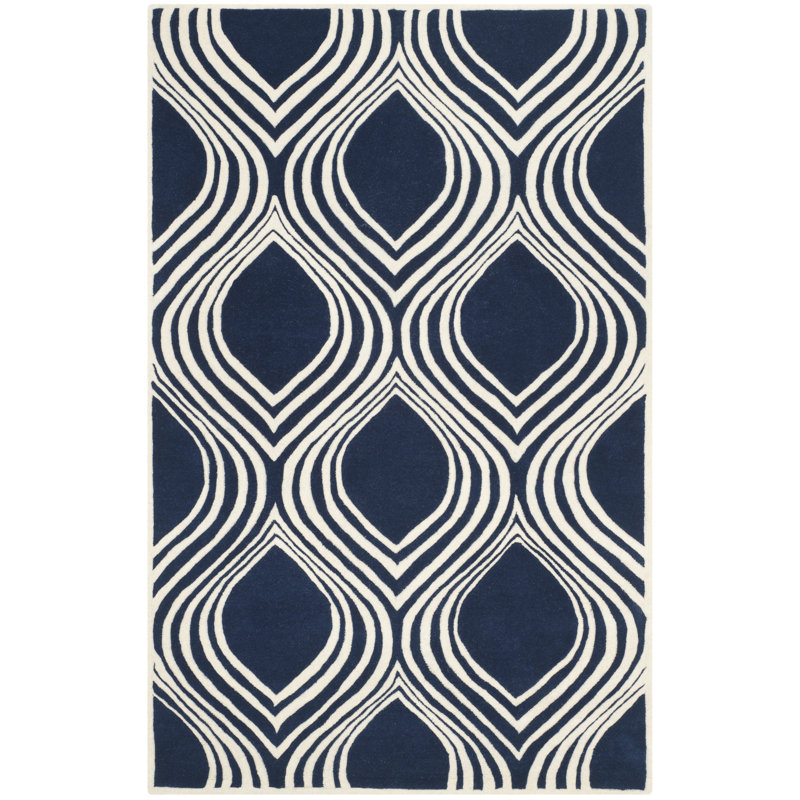 Oglesbee Hand Tufted Wool Abstract Rug, Rectangle 3' x 5'