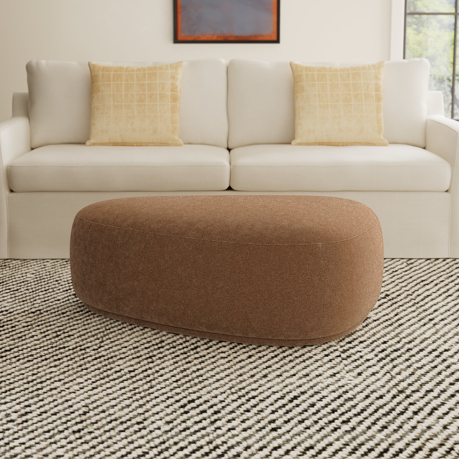 Adna 44" Ottoman, Elite Camel