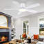 Ventilateur de plafond encastré moderne de 52 po avec lumières et télécommande, réversible et 5 pales à double face-1012272275