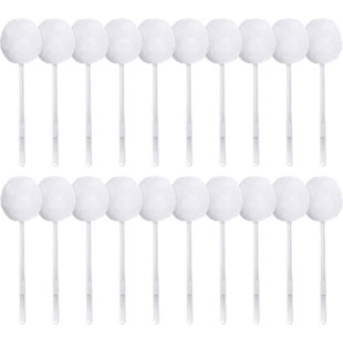 Paquet de 20 brosses pour cuvette de toilette avec poignée longue en plastique blanc