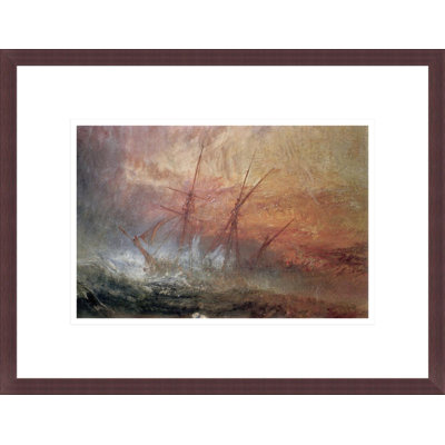 Détail d'un voilier du bateau des Esclaves par Joseph Mallord, William Turner, impression giclée encadrée