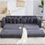 Canapé modulaire en L surdimensionné surdimensionné, tissu en velours côtelé, repose-pieds amélioré, porte-gobelets, coussins décoratifs, convertible en lit: 107,46 po avec repose-pieds mobile, poche latérale, 8 en gris foncé-2095630843