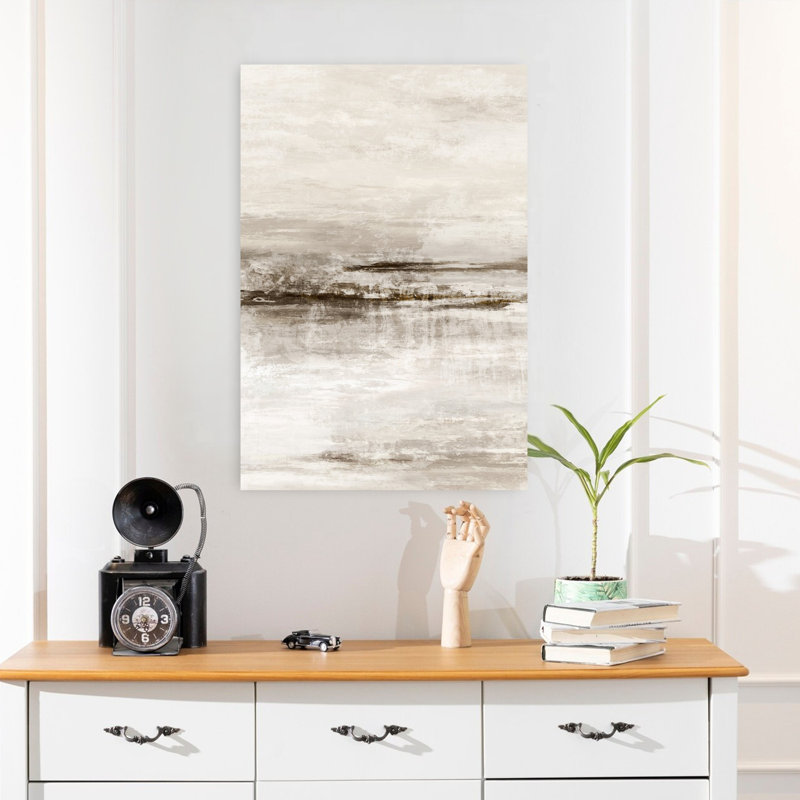 Essence discrète, paysage abstrait minimaliste éthéré, art marin, H 24 po x l 16 po