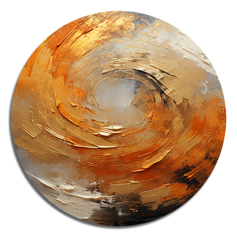 Doncaster - Art abstrait rond en métal, H 36 po x l 36 po