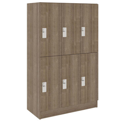 Triple Wide Six Compartment Classroom Cabinet Locker With Door