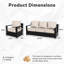 Ensemble de meubles de patio extérieur en aluminium 5 pièces avec canapé et 4 fauteuils Abdullah, coussin beige-129346788