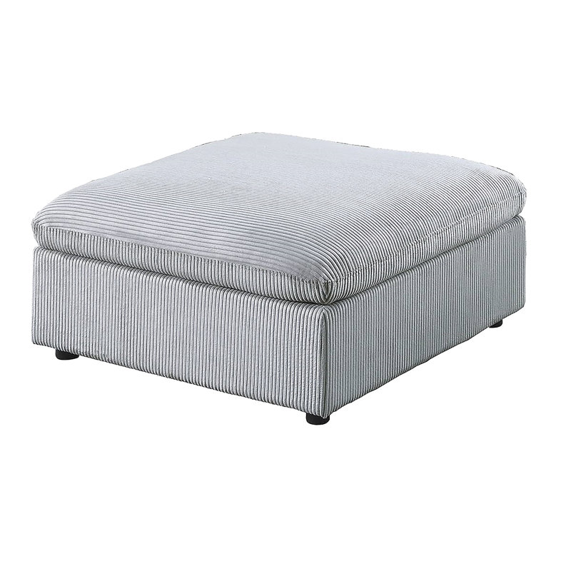Repose-pieds en velours côtelé 1pc, Gris