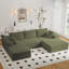 Repose-pieds surdimensionné de 27,55 po pour canapé, repose-pieds rembourré en velours côtelé avec mousse à mémoire de forme compressée, repose-pieds modulaire modulaire en nuage, sans assemblage requis, combinaison bricolage, vert