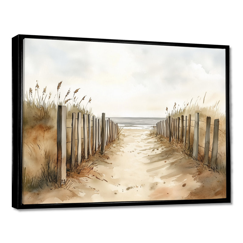 Chemin de Windward Beach II - Décoration murale encadrée représentant des dunes de sable sur toile, H 40 po x l 60 po
