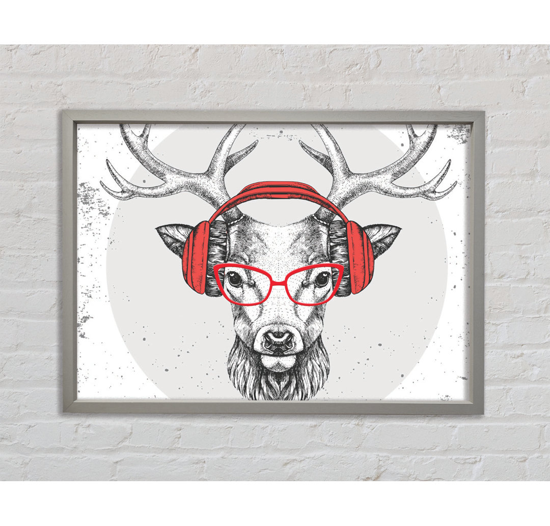 The Stag Headphones - Einzelner Bilderrahmen Kunstdrucke auf Leinwand