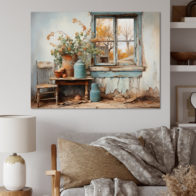 Marynn " Minimalism Farm Poteries III ", Toile tendue, H 16 po x l 32 po x P 1 po