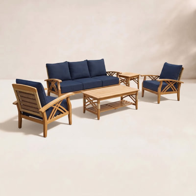 Cotesfield 5-Person Teak Patio Seating Group