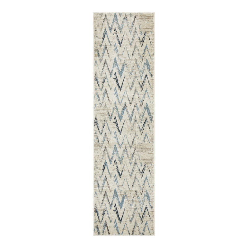 Tapis de couloir ivoire 8 pi Dhurrie